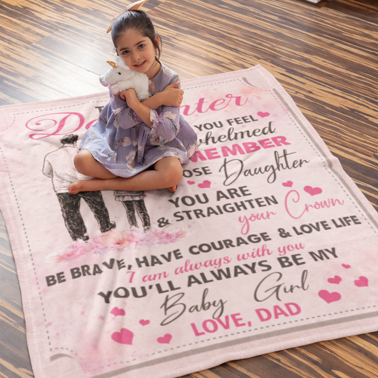 3BN. To My Daughter Pink blanket 2