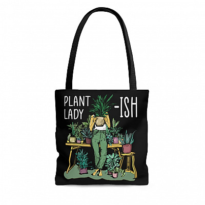 Plant Lady All Over Print Tote Bag - Shoulder Bag - Reusable Grocery Shopping Bag - Plant Bag