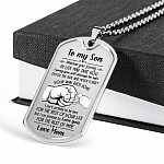 From Mom To My Son I Pray You Will Always Be Safe Dog Tag Pendant Necklace - Inspirational Gifts - Dog Tag (Silver) From Mom To My Son I Pray You Will Always Be Safe Dog Tag Pendant Necklace - Inspirational Gifts - Dog Tag (Silver)