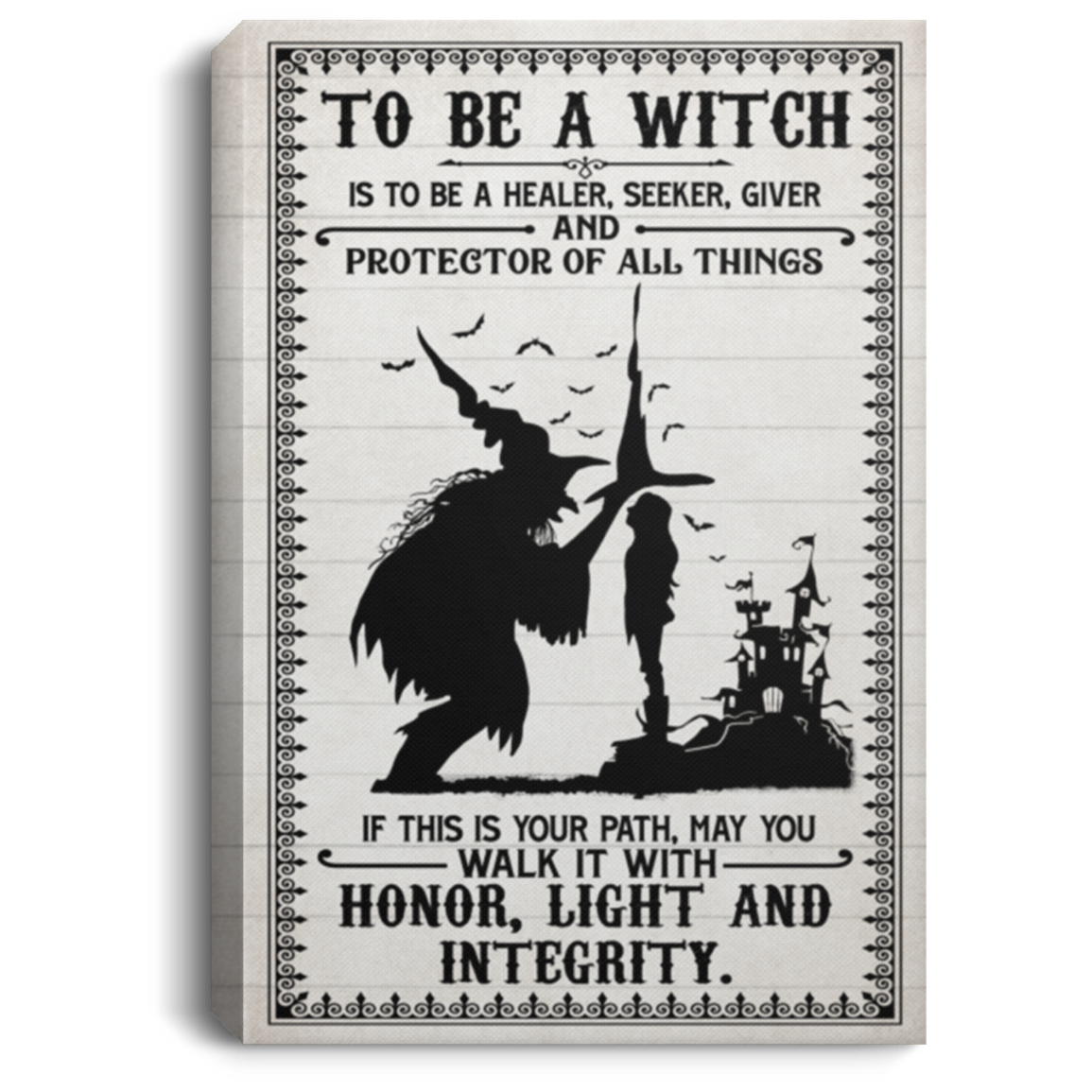 To Be a Witch Is to Be a Healer Teacher Seeker Giver and Protector Framed Canvas - Unframed Poster, White, 0.75'' Framed Canvas To Be a Witch Is to Be a Healer Teacher Seeker Giver and Protector Framed Canvas - Unframed Poster, White, 0.75'' Framed Canvas