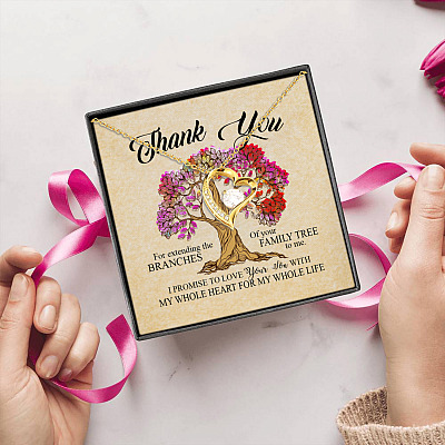 Alternative view of Thank You For Extending the Branches of Your Family Tree to Me Forever Love Pendant Necklace