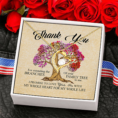 Thank You For Extending the Branches of Your Family Tree to Me Forever Love Pendant Necklace