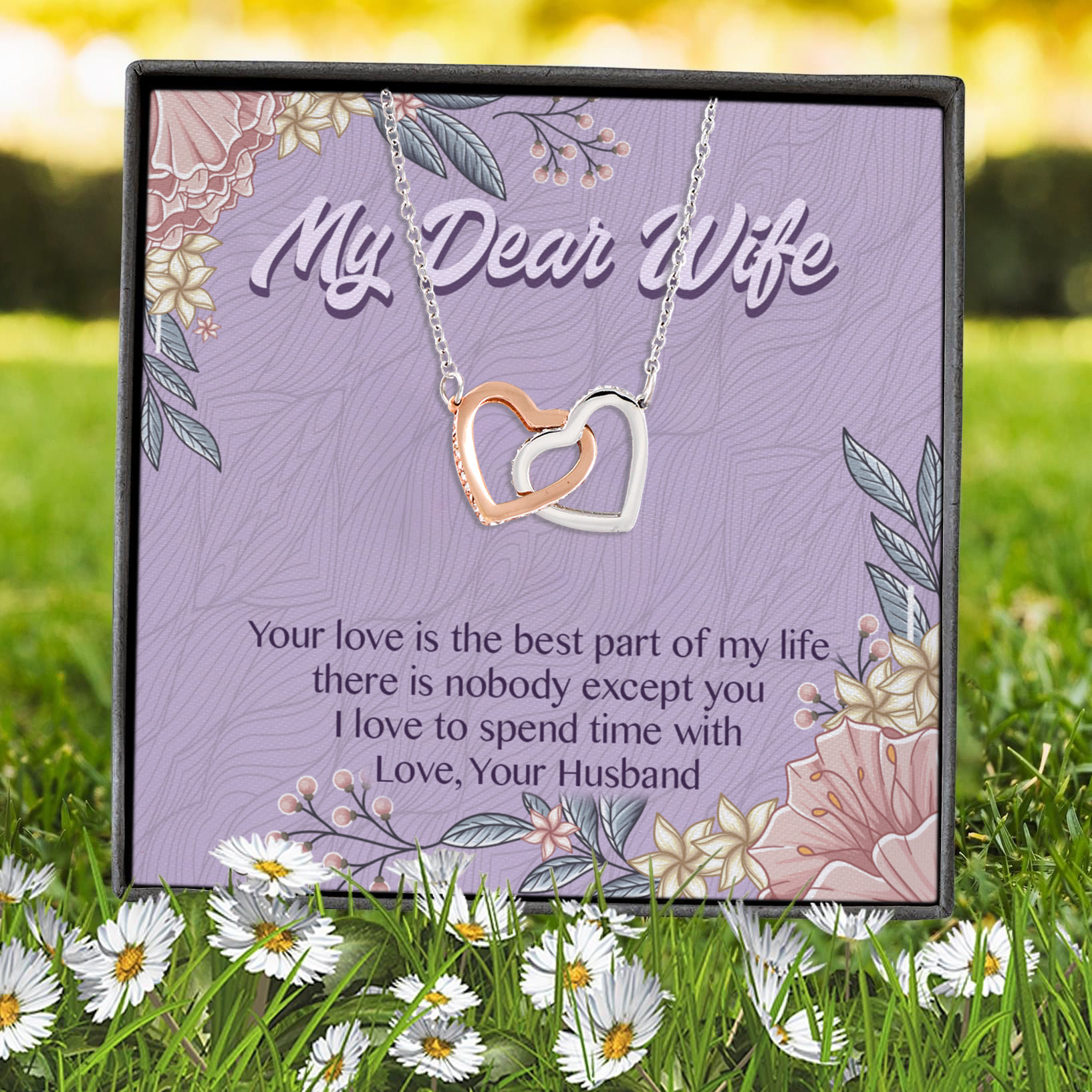 1LV.My Dear Wife-Message Card(5) Interlocking Hearts Necklace 7