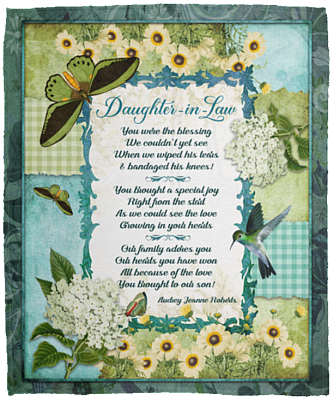 Daughter-in-law Fleece Blanket - Sherpa Blanket - Woven Blanket - Daughter In Law Gifts From Mother In Law, White, Cozy Plush Fleece Blanket - 50x60