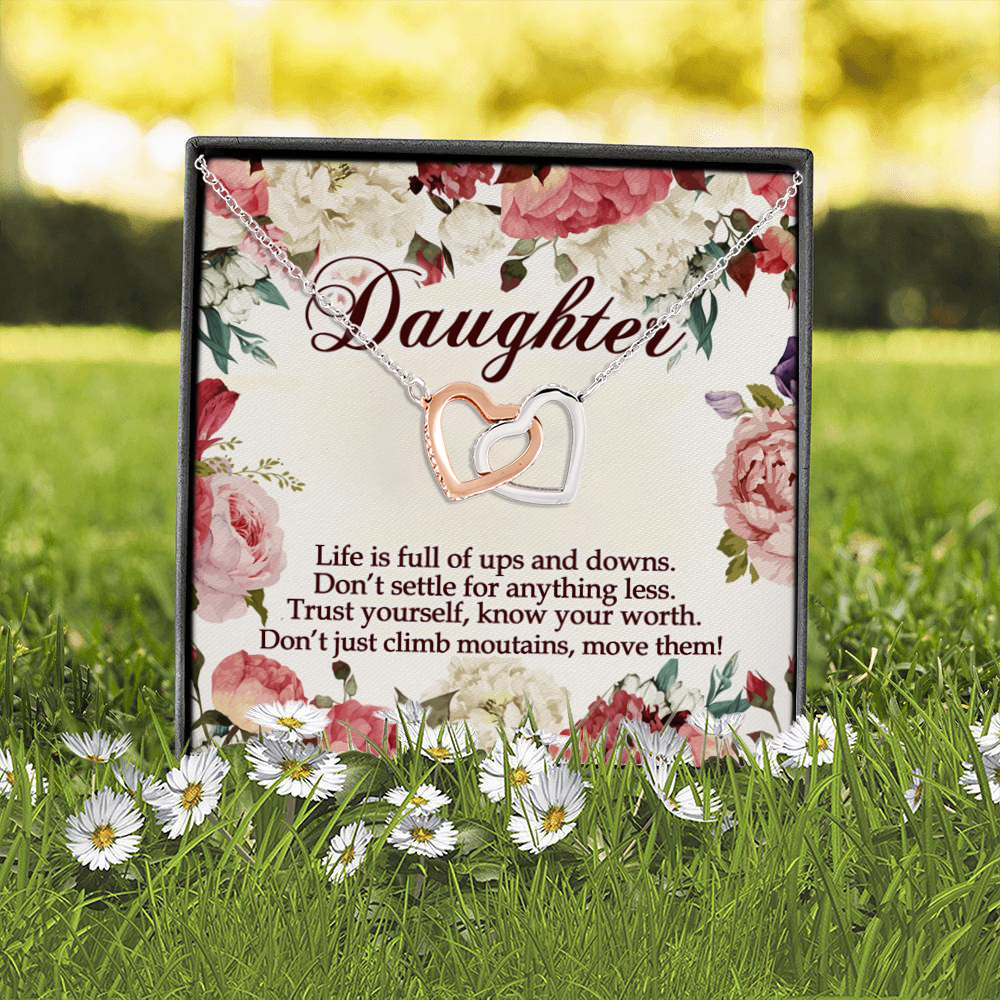 22KNG. Move Mountains Daughter Gifts Interlocking Hearts Necklace 2