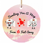 Sending You a Hug from 6 feet Away Toilet Paper Decorative Christmas Ornament - Holiday Decoration Gift, White, Circle Ornament Sending You a Hug from 6 feet Away Toilet Paper Decorative Christmas Ornament - Holiday Decoration Gift, White, Circle Ornament