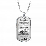 From Dad To My Son I Pray You Will Always Be Safe Dog Tag Pendant Necklace - Inspirational Gifts - Dog Tag (Silver)