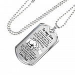 From Dad To My Son I Pray You Will Always Be Safe Dog Tag Pendant Necklace - Inspirational Gifts - Dog Tag (Silver)