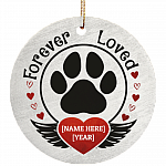 Forever Loved Personalized Pet Memorial Ornament - Loss Of Dog Or Cat Flat Circle Ornament, White, Circle Ornament Forever Loved Personalized Pet Memorial Ornament - Loss Of Dog Or Cat Flat Circle Ornament, White, Circle Ornament