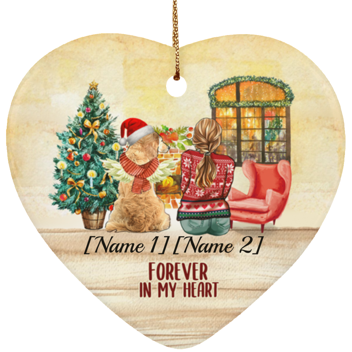 Personalized Golden Retriever Forever In My Heart Christmas Ornament 2020 - Holiday Flat Heart Ornament, White, Heart Ornament Personalized Golden Retriever Forever In My Heart Christmas Ornament 2020 - Holiday Flat Heart Ornament, White, Heart Ornament