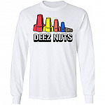 Deez Nuts Electrician Hoodie - Sweatshirt - Long Sleeve Shirt - Funny Engineer Science Lover Gifts, White, Long Sleeve