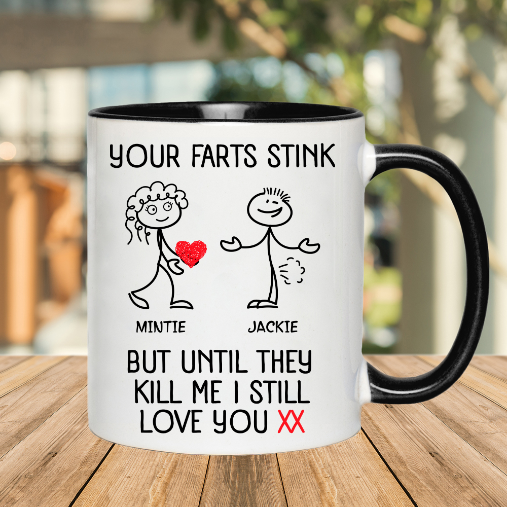 8VT. Your Farts Stink Personalized - mk 2 - SF Wonder Comic #000000 (accent mug)