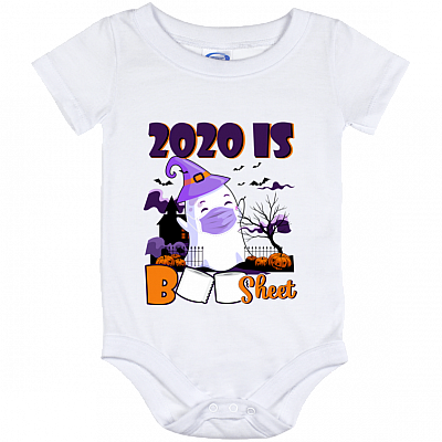 2020 Is Boo Sheet Cute Ghost Funny Halloween Baby Onesie - Toddler Infant Bodysuit, White, Baby Onesie - 12 Month