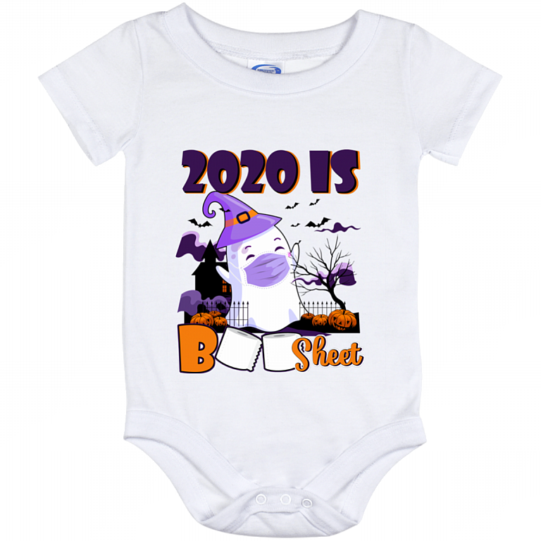 2020 Is Boo Sheet Cute Ghost Funny Halloween Baby Onesie - Toddler Infant Bodysuit, White, Baby Onesie - 12 Month