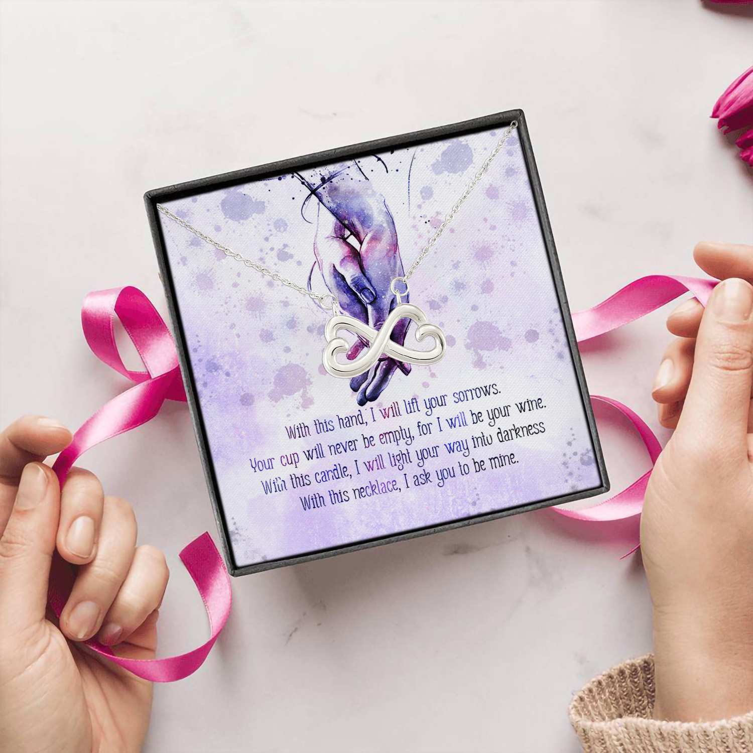 2HP. Ask You To Be Mine Infinity Heart Necklace (Silver) 5