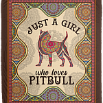 Just A Girl Who Loves Rottweiler Boho Fleece Blanket - Rottweiler Lover Premium Mink Sherpa Blanket - Woven Blanket, White, Cozy Plush Fleece Blanket - 50x60