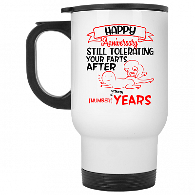 14 oz. White Travel Mug