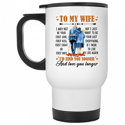 14 oz. White Travel Mug