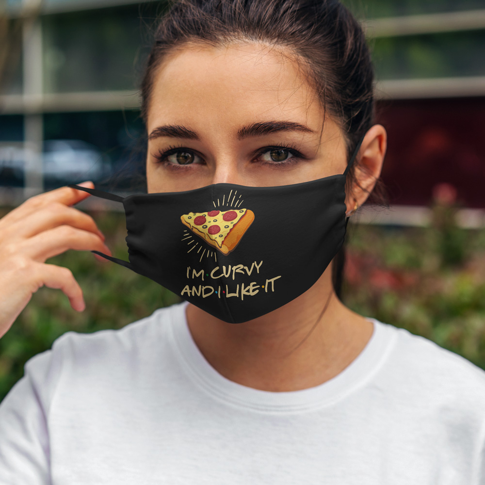 10VT. I'm Curvy Pizza mask mockup
