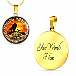 From Dad To My Son Lion Quote Necklace - This Old Lion Have Your Back Saying Lion Son Circle Pendant Necklace - Circle Luxury Necklace (Gold Plated)