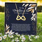 To My Daughter In Law You're My Daughter In Love Too Infinity Heart Pendant Necklace