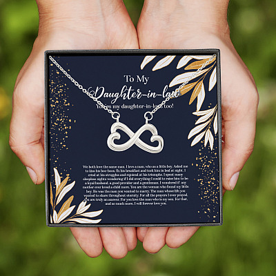 Alternative view of To My Daughter In Law You're My Daughter In Love Too Infinity Heart Pendant Necklace