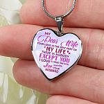 Women My Dear Wife Your Love Is The Best Part Of My Life Heart Pendant Necklace Gifts For Wife - Heart Luxury Necklace (Silver)