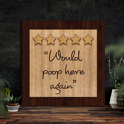 Alternative view of Would Poop Here Again Framed Canvas - Unframed Poster - Funny Restroom Decor