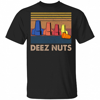 Deez Nut Electrical Nut Caps Funny - Vintage Electrical Engineer Dark T-Shirt, Black, Unisex T-Shirt