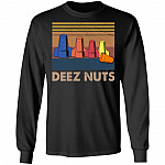 Deez Nut Electrical Nut Caps Funny - Vintage Electrical Engineer Dark Hoodie - Sweatshirt, Black, Long Sleeve