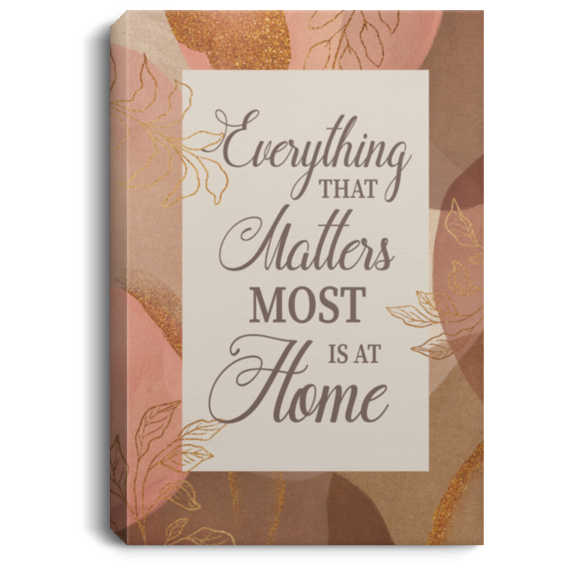Everything That Matters Most Is At Home Framed Canvas - Unframed Poster, White, 0.75'' Framed Canvas