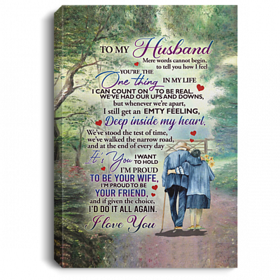 From Wife To Husband I'm Proud to Be Your Wife Proud to Be Your Friend Romantic Anniversary Framed Canvas Prints - Unframed Poster, White, 0.75'' Framed Canvas