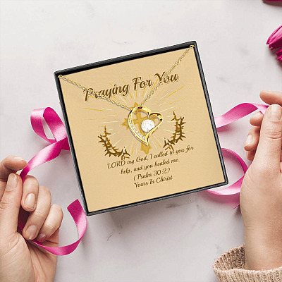 Lord My God I Called To You For Help Forever Love Pendant Necklace - Necklace for Christian Women