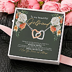 To My Beautiful Girlfriend Meeting You Was Fate Joined Interlocking Hearts Pendant Necklace