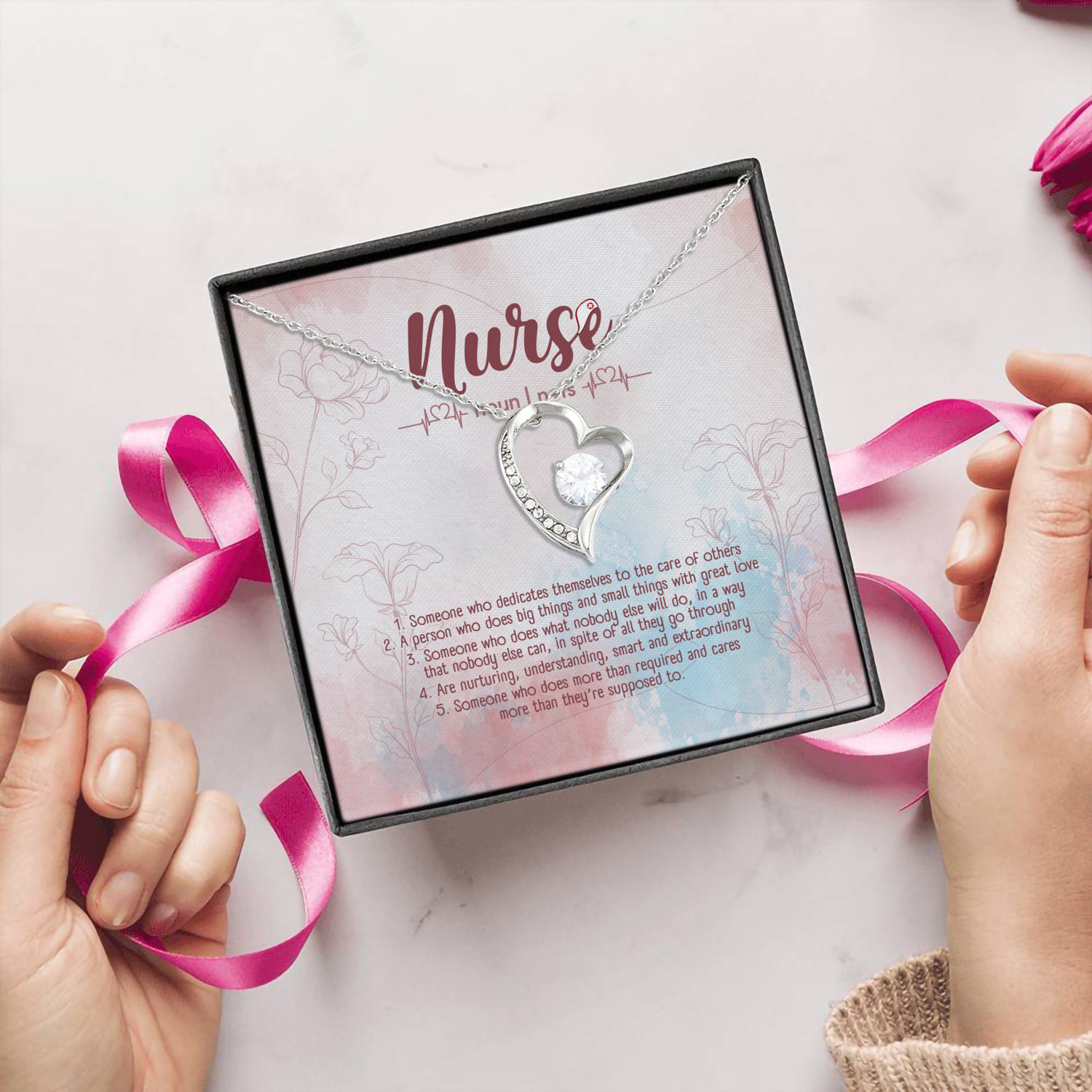 4LV. Nurse Definition (4) Forever Love Necklace (Silver) 5