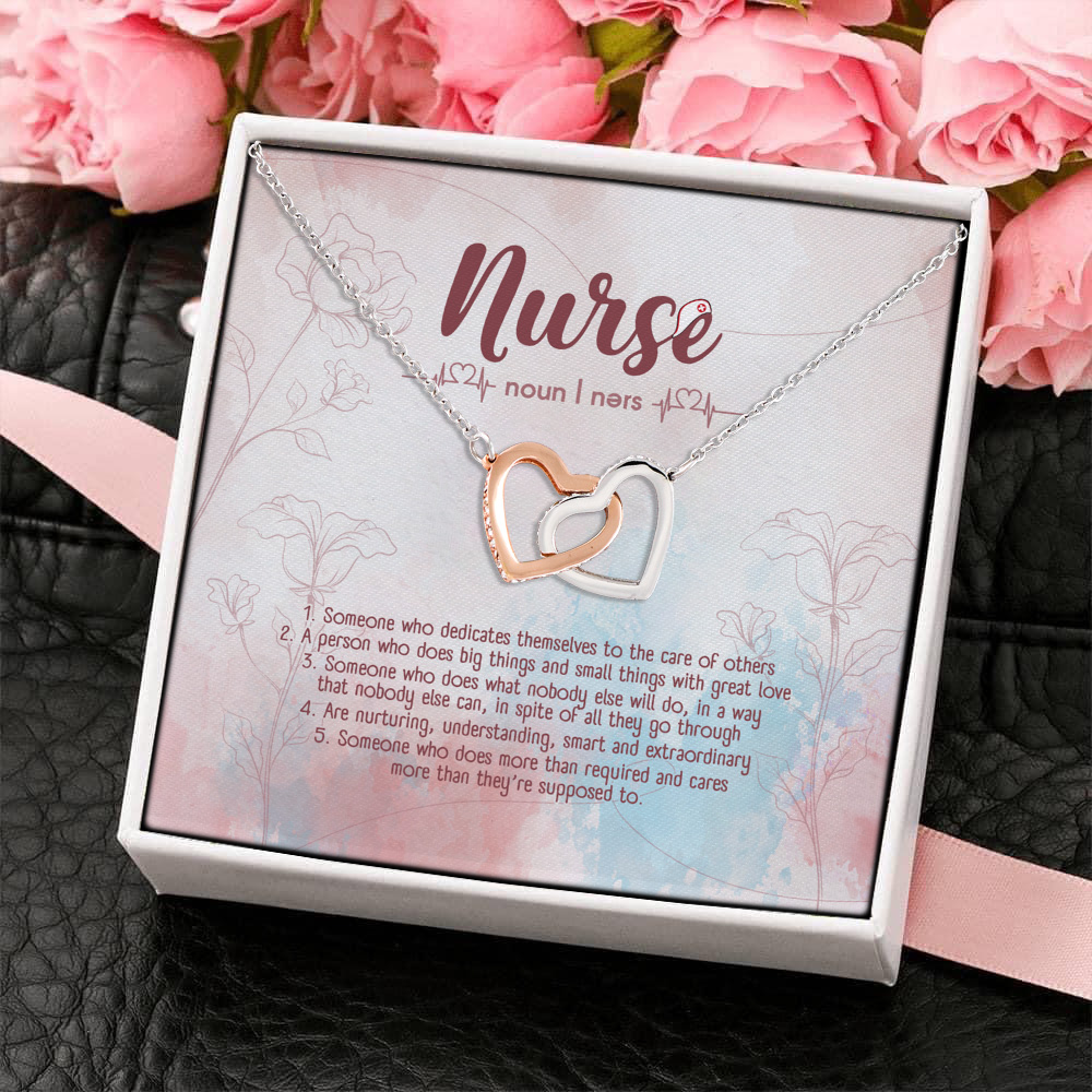 4LV. Nurse Definition (4) Interlocking Hearts Necklace 4