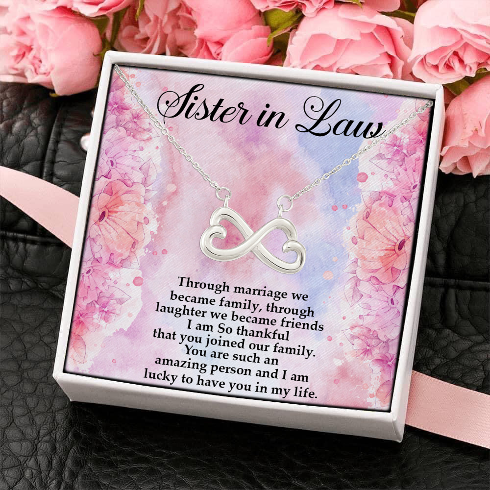 5LV. Sister In Law Marriage(4) Infinity Heart Necklace (Silver) 4