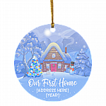 Personalized Our First Home Christmas Ornament - First Christmas In Our New Home Flat Circle Ornament Keepsake, White, Circle Ornament