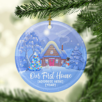 Alternative view of Personalized Our First Home Christmas Ornament - 1st Christmas In Our New Home Circle Ornament Keepsake