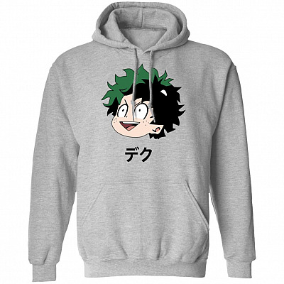 Deku Kanji - Midoriya Izuku My Hero Academia Inspired Hoodie, Sport Grey, Hoodie