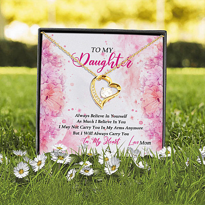 Alternative view of Mom To My Daughter Always Believe In Yourself As Much I Believe In You Forever Love Pendant Necklace