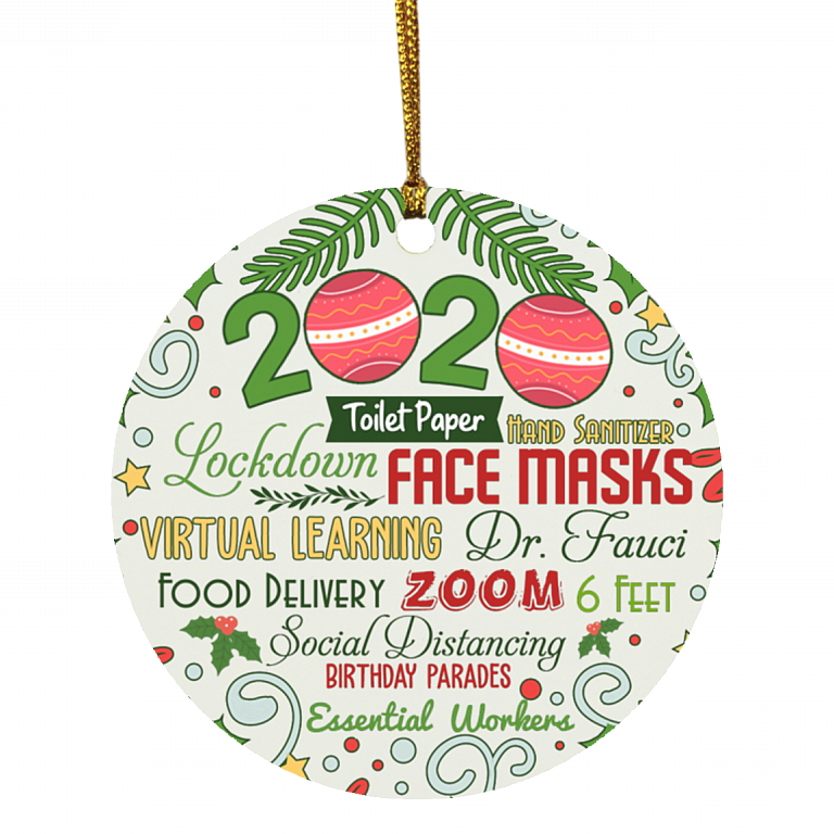 Funny 2020 Christmas Circle Ornament Keepsake - 2020 THe Year We Never Forget Circle Ornament, White, Circle Ornament