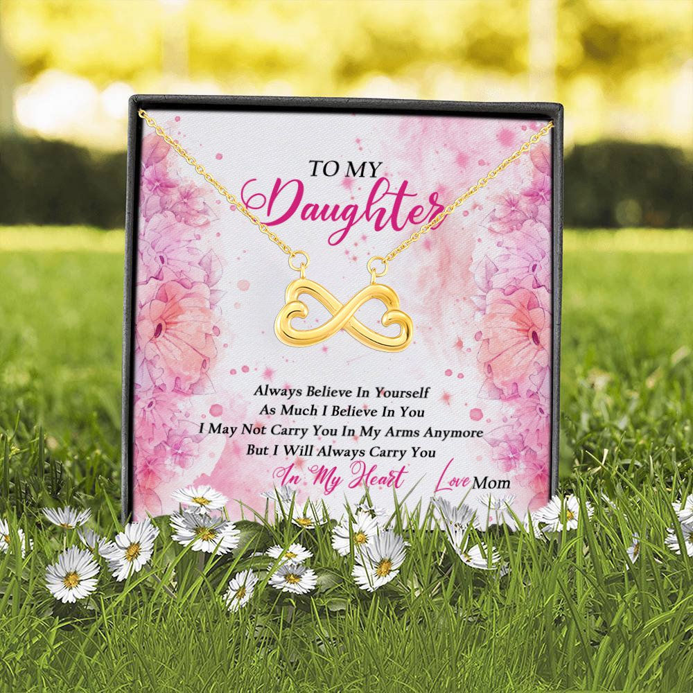 2O. Always Believe Mom Infinity Heart Necklace (Gold) 2