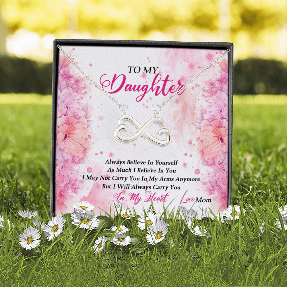 2O. Always Believe Mom Infinity Heart Necklace (Silver) 2