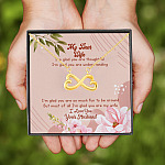 My Dear Wife I'm Glad You Are Thoughtful I'm Glad You Are Understanding Infinity Heart Pendant Necklace