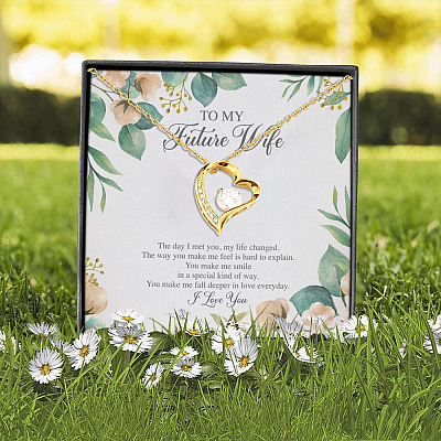 Alternative view of To My Future Wife the Day I Met You My Life Changed the Way You Make Me Feel Forever Love Pendant Necklace
