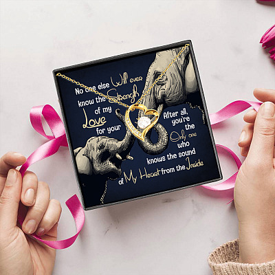 No One Else Will Ever Know The Strength Of My Love For You Forever Love Heart Pendant Necklace