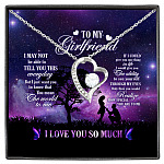To My Girlfriend You Mean The World To Me I Love You Forever Love Pendant Necklace