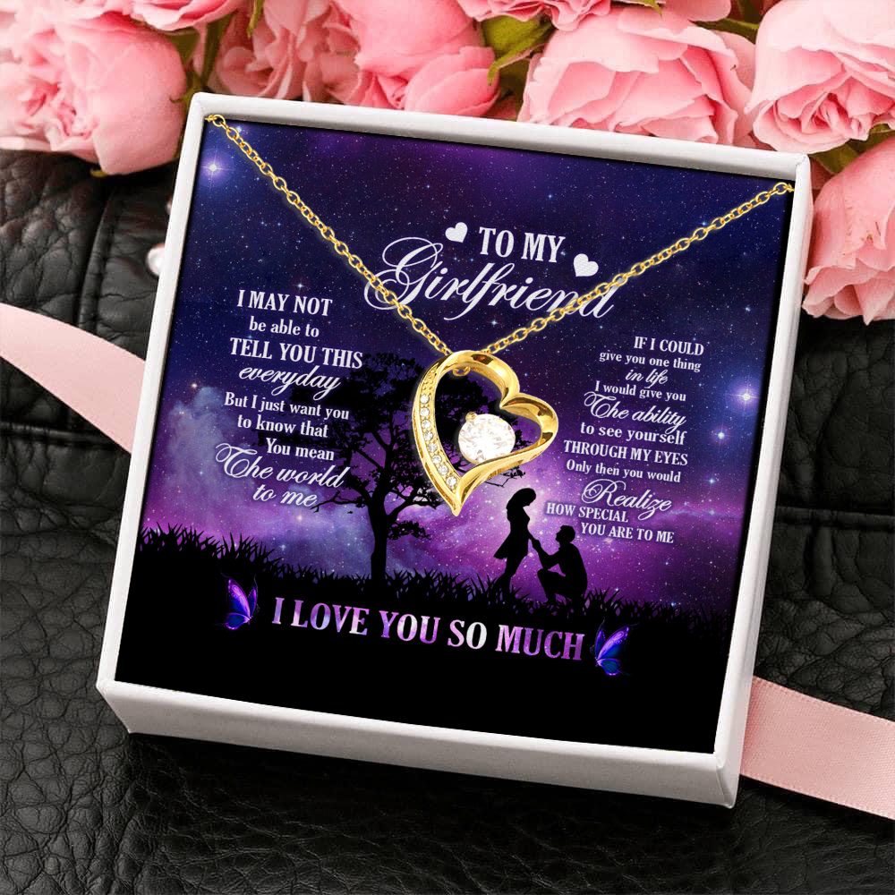To My Girlfriend You Mean The World To Me Forever Love Necklace (Gold) 4