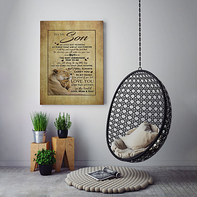 Alternative view of To My Son from Mom and Dad My Little Boy Wrapped Framed Canvas Prints - Unframed Poster - Home Decor Wall Art